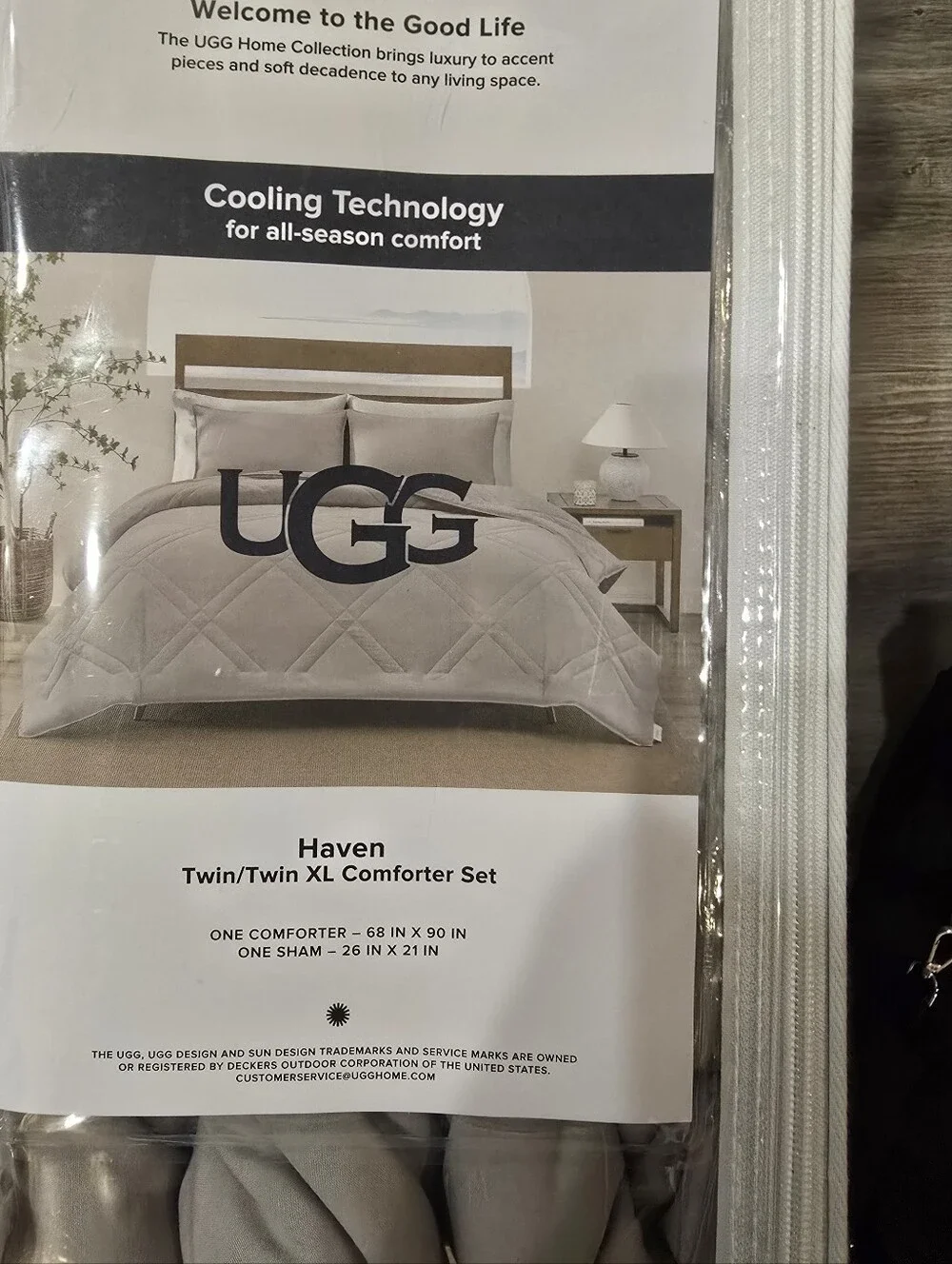 UGG Australia Haven Quilted Diamond Twin/Twin XL Comforter Set- Seal